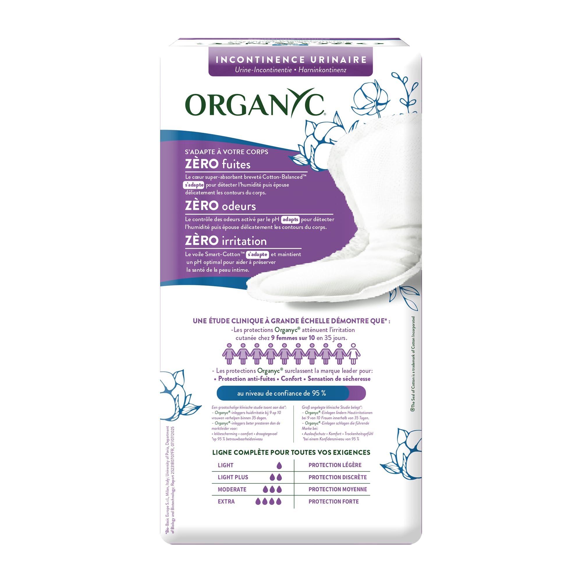 organyc-serviettes-fuites-urinaires-extra-x12-peau-sensible image 2