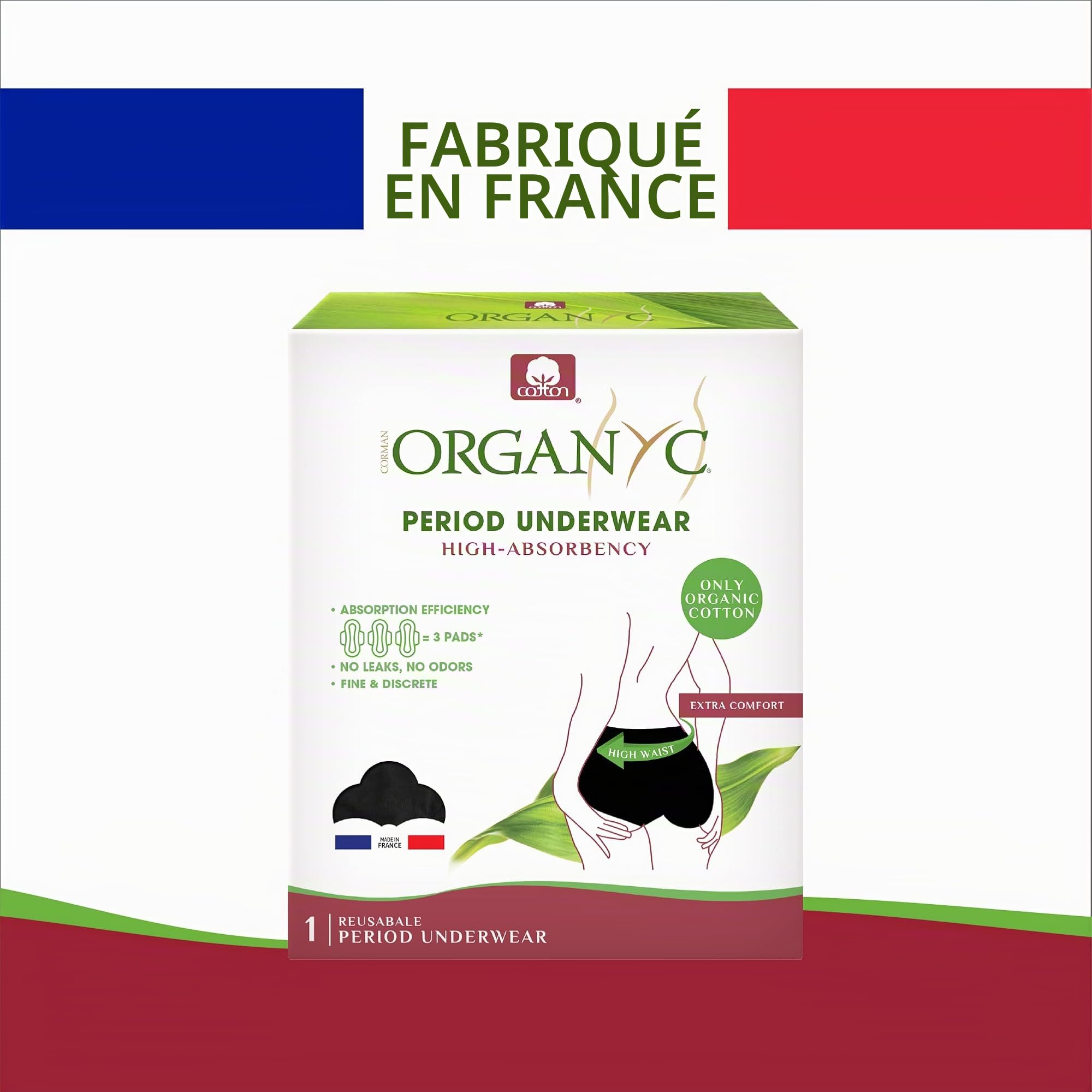 organyc-culotte-menstruelle-r-utilisable-taille-haute-noire-coton-bio-taille-m image 7