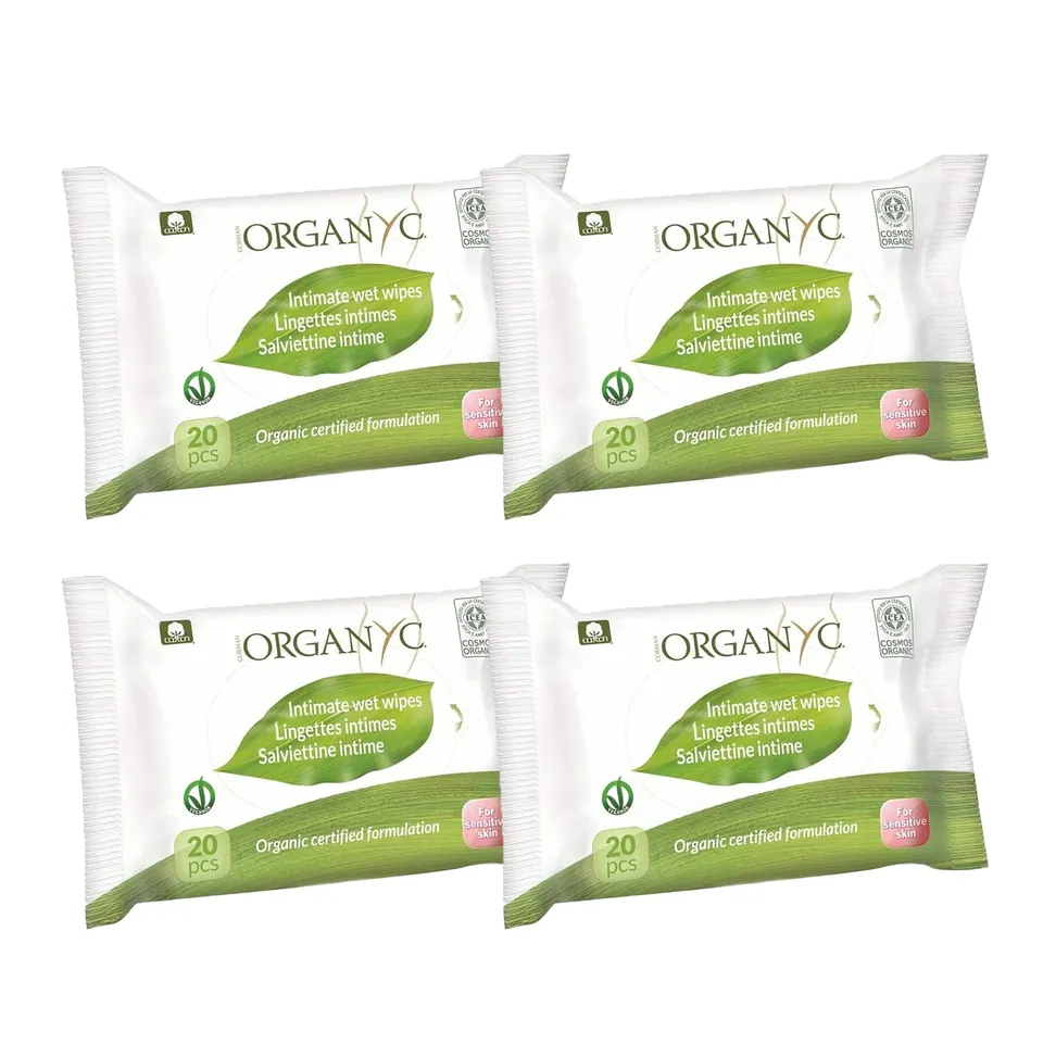 organyc-lingettes-hygi-ne-intime-100-coton-bio-4x20-80-lingettes image 1