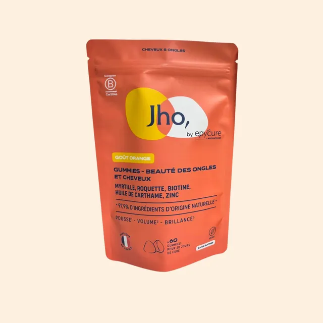 jho-gummies-cheveux-ongles-cure-60-gummies-go-t-orange-sans-sucres image 1