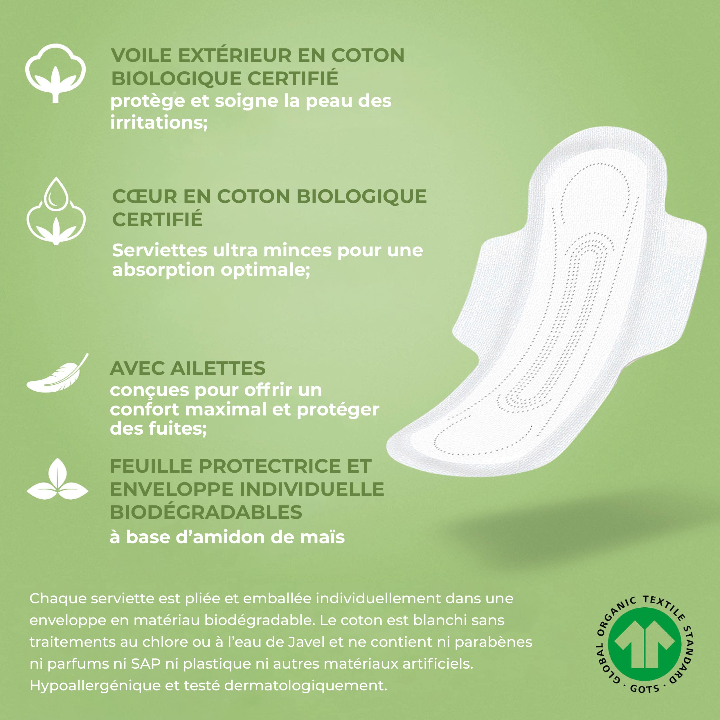 organyc-serviettes-hygi-niques-avec-ailettes-coton-bio-4-packs-de-10-40-unit-s image 3