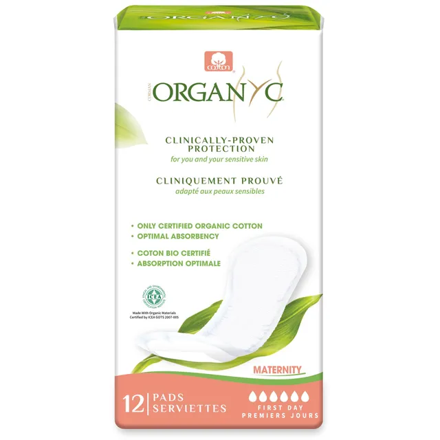 organyc-serviettes-maternit-post-partum-coton-bio-ultra-absorbantes-x12 image 1