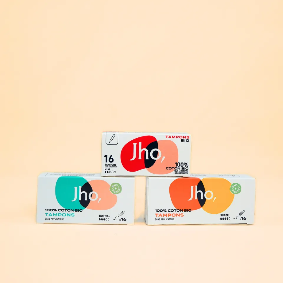 jho-tampons-sans-applicateur-bio-lot-de-3-mini-normal-super image 1