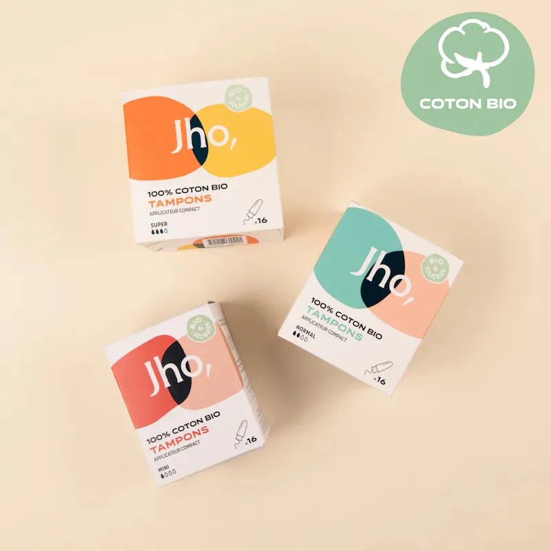 jho-lot-de-3-tampons-avec-applicateurs-compact-mini-normal-super image 1