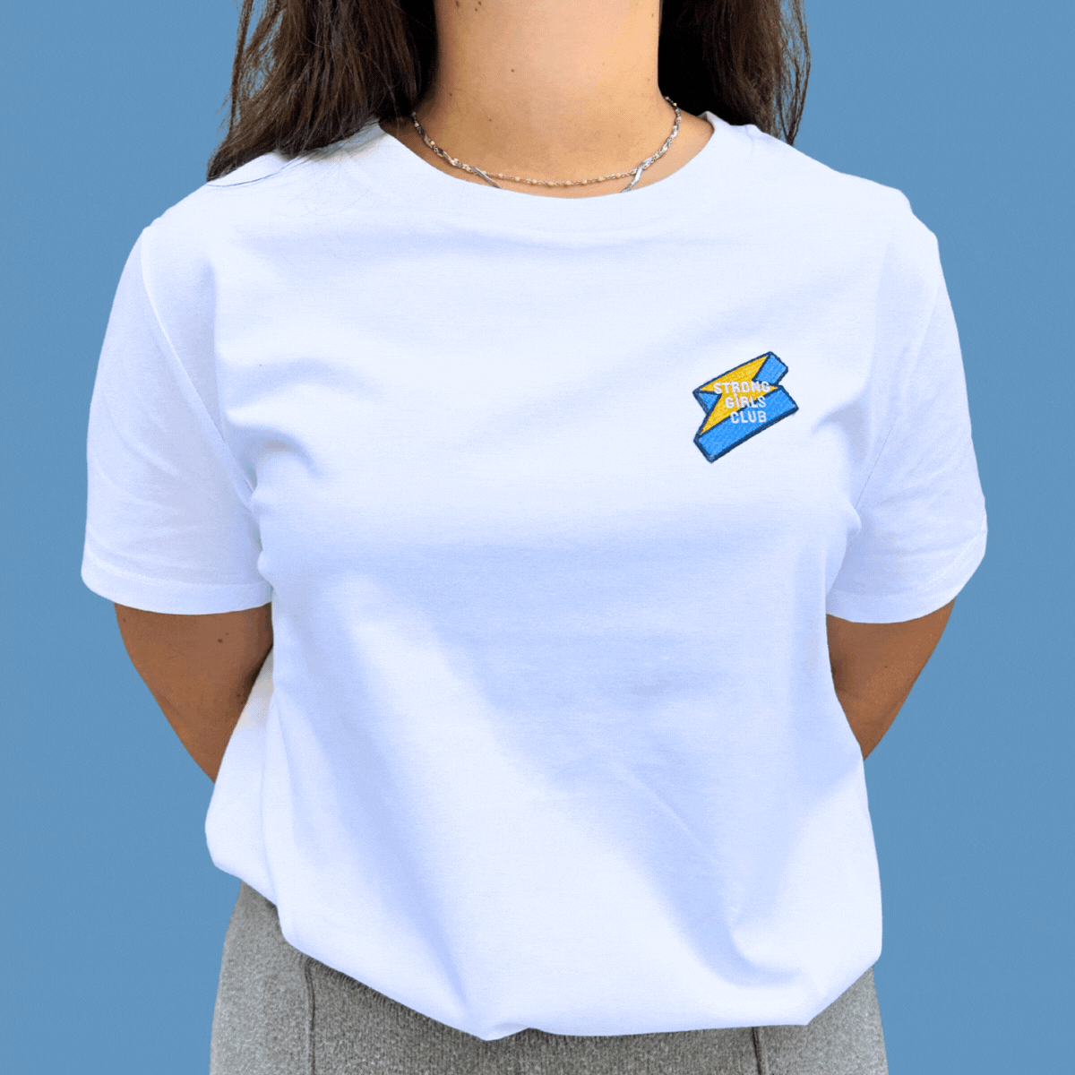 jho-t-shirt-strong-girls-club-blanc-coton-bio image 4
