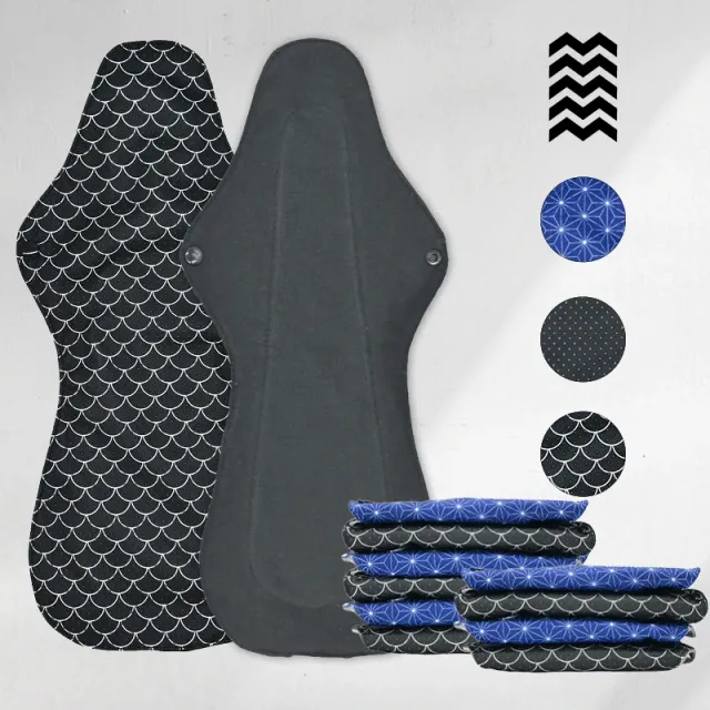 mypads-lot-de-15-serviettes-hygi-niques-lavables-gamme-xl-flux-extra-fort-matern image 1