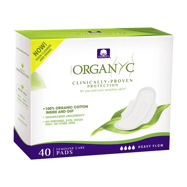 organyc-serviettes-hygi-niques-100-coton-biologique-flux-lourd-40-pi-ces image 1