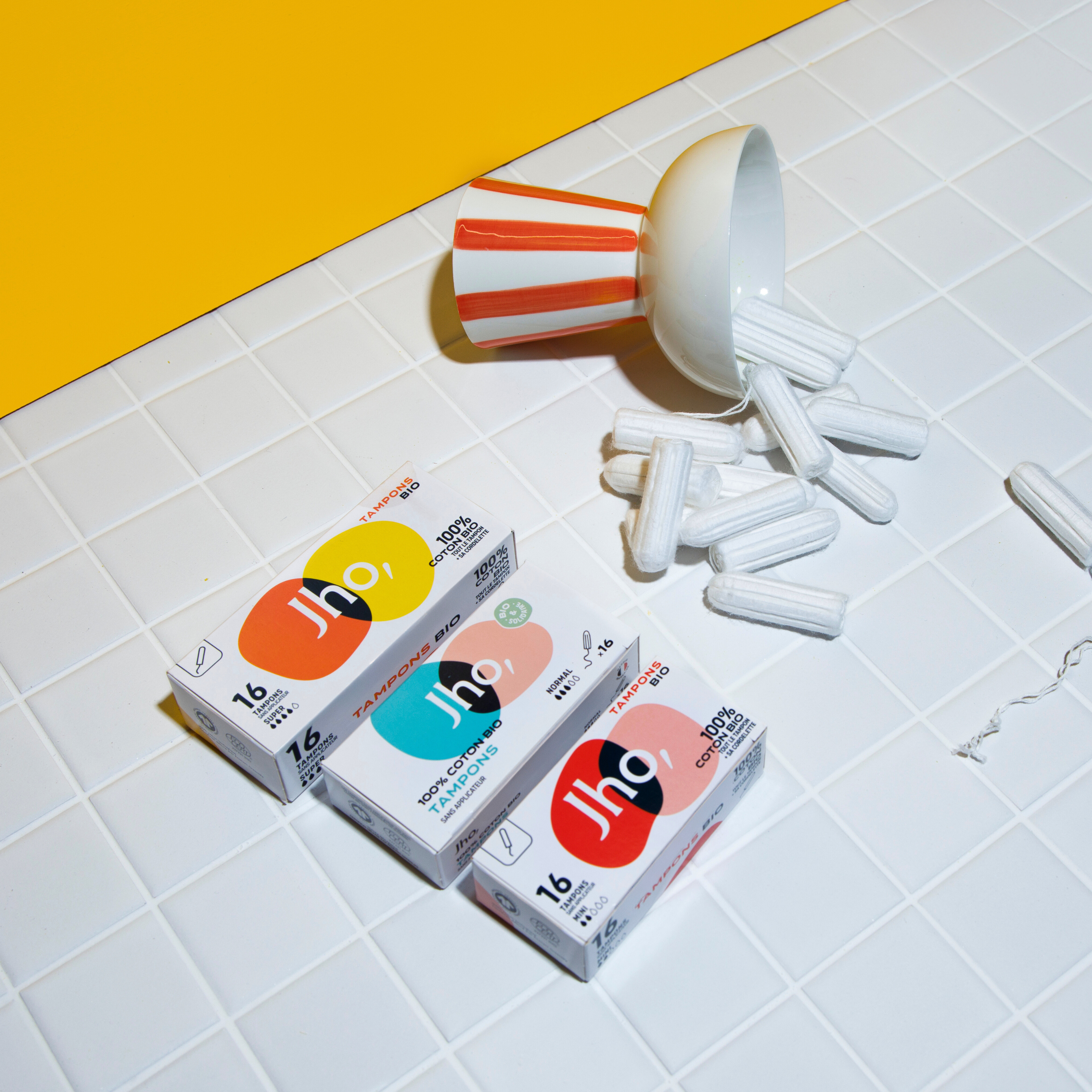 jho-tampons-sans-applicateur-bio-lot-de-3-mini-normal-super image 2