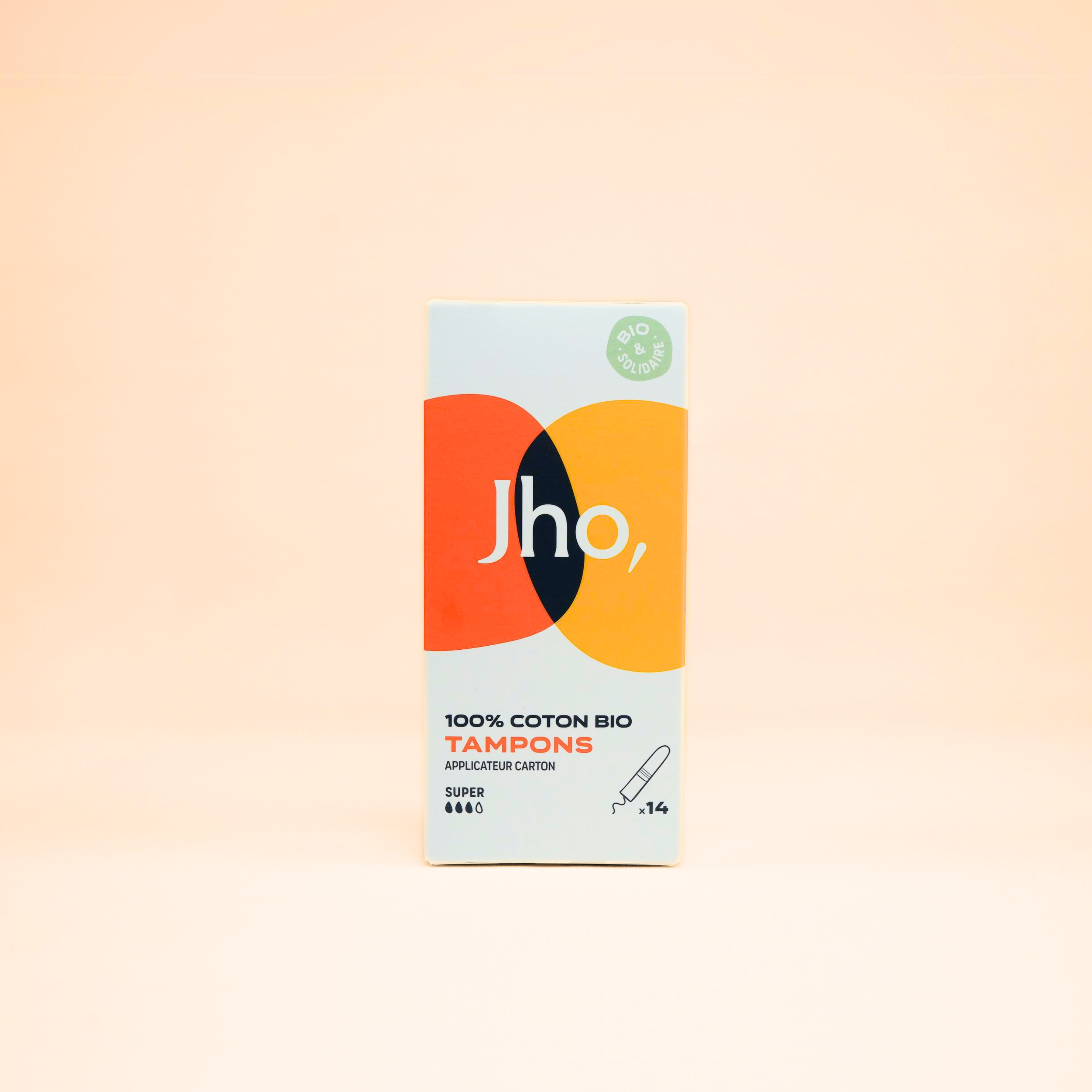 jho-tampons-avec-applicateur-carton-coton-biologique-normal-super image 2