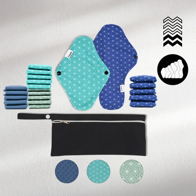 mypads-pack-complet-20-serviettes-hygi-niques-lavables-jour-et-nuit-flux-l-ger-m image 1