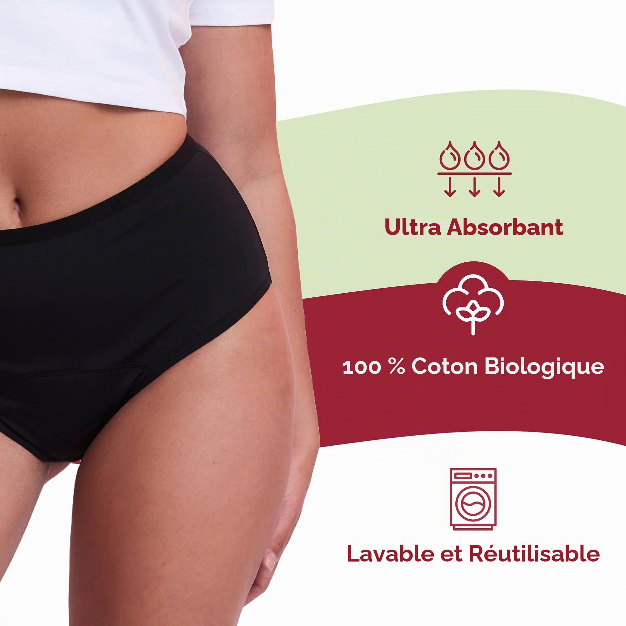 organyc-culotte-menstruelle-r-utilisable-taille-haute-noire-coton-bio-taille-m image 2