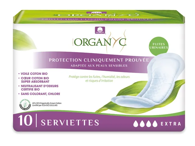 organyc-serviettes-fuites-urinaires-flux-extra-coton-bio-10-unit-s image 1
