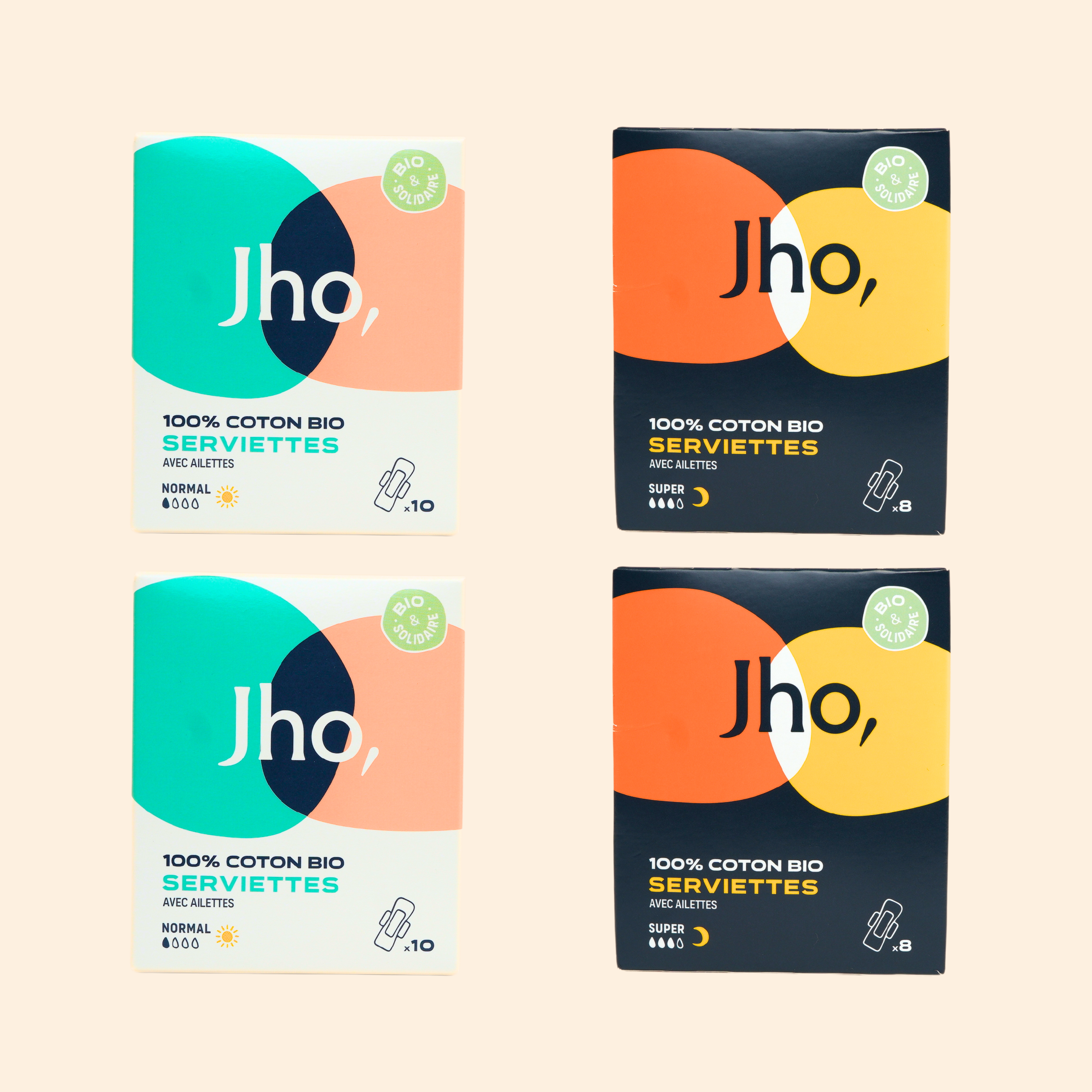 jho-pack-serviettes-hygi-niques-jour-x2-super-nuit-x2-coton-bio image 1
