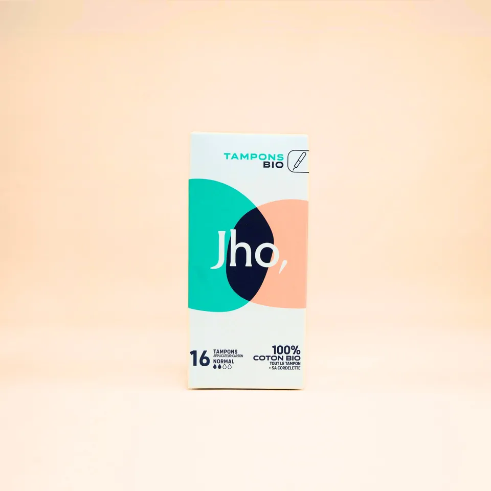 jho-tampons-avec-applicateur-carton-coton-biologique-normal-super image 1